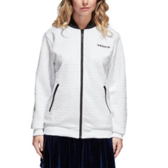 Adidas White/Black Originals Bomber Track JacketM